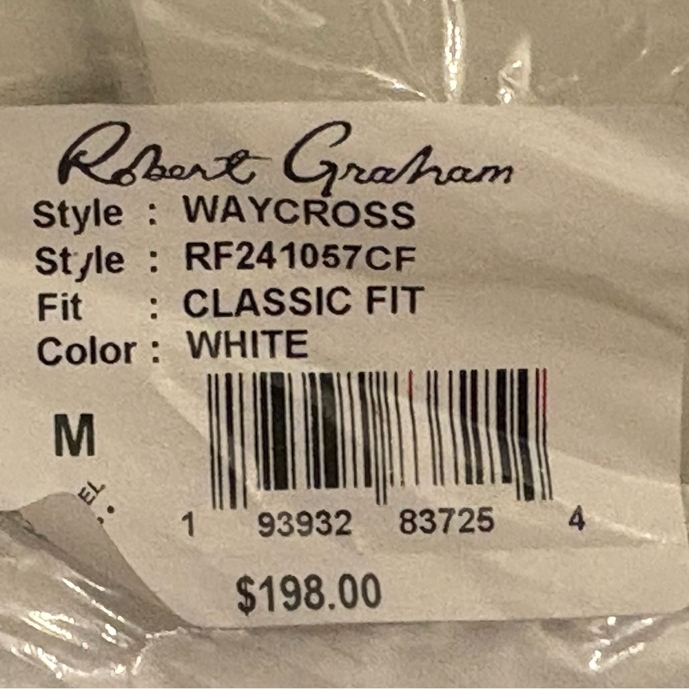 🤍Robert Graham • men’s white jacquard waycross long sleeve button down • M • NWT - Picture 9 of 11